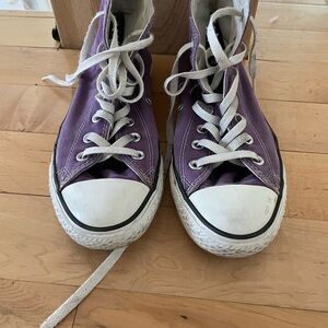 Converse Purple and White High-Top Sneakers